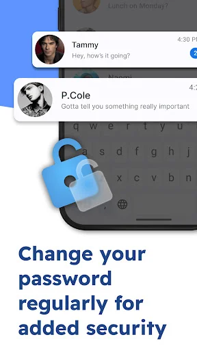 App Lock password security: change passwords regularly with message encryption and app protection