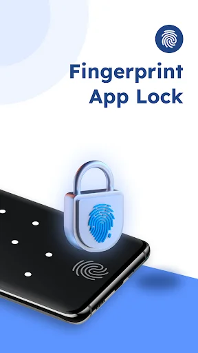Fingerprint app lock security feature with 3D padlock and biometric fingerprint pattern on smartphone