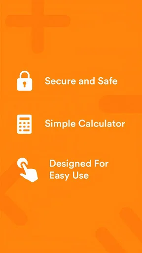 Calculator app feature highlights: secure and safe, simple calculator, designed for easy use benefits overview
