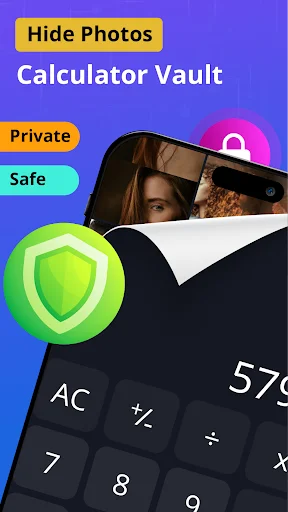 Calculator Lock Photo Vault main screen showcasing private secure photo storage disguised as calculator app