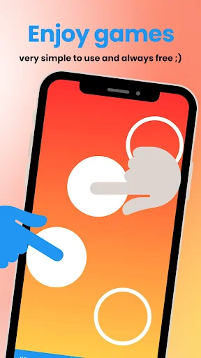 Chooser finger game interface displaying finger selection circles for random finger choice gameplay