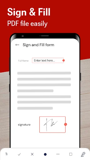 PDF form editing with text input fields and signature box for filling and signing documents electronically