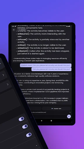 Full interview response view displaying detailed STAR method breakdown including Action, Result, Situation, and Tasks with extended explanation