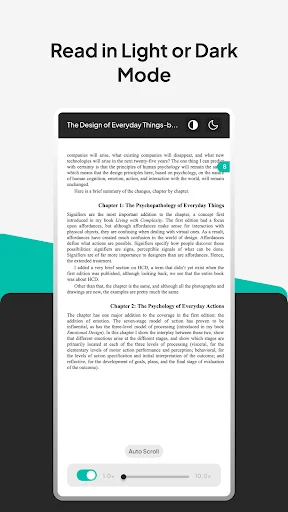 PDF Reader Pro light and dark mode toggle for adjustable reading environment while viewing PDF documents