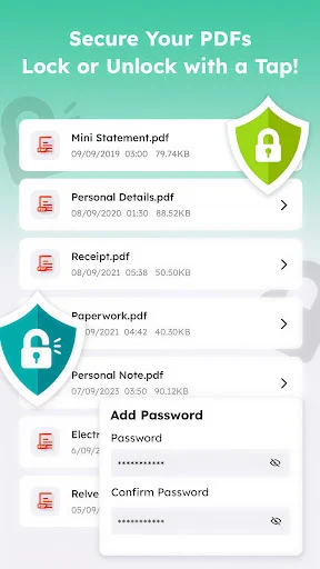 PDF security manager with password protection options for locking and unlocking sensitive PDF files