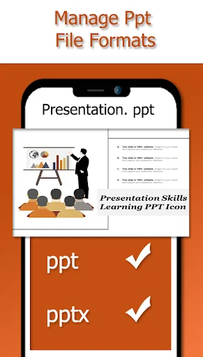 PPTX File Opener supporting both .ppt and .pptx PowerPoint file formats for presentations