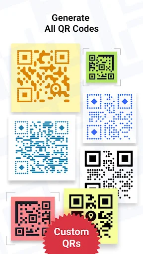 Collection of colorful QR code design templates in various styles for custom QR code generation