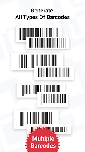 Multiple barcode generation examples showing various barcode types for different applications