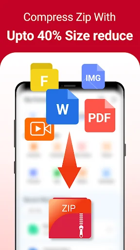 Compress multiple file types into ZIP with up to 40% size reduction
