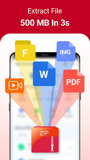Extract 500 MB files in 3 seconds unzip and unrar with original quality
