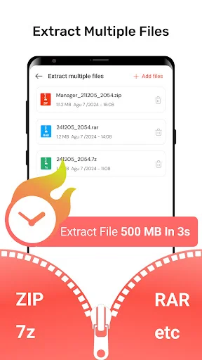 Extract multiple files at once fast batch unzip unrar 500 MB in 3 seconds
